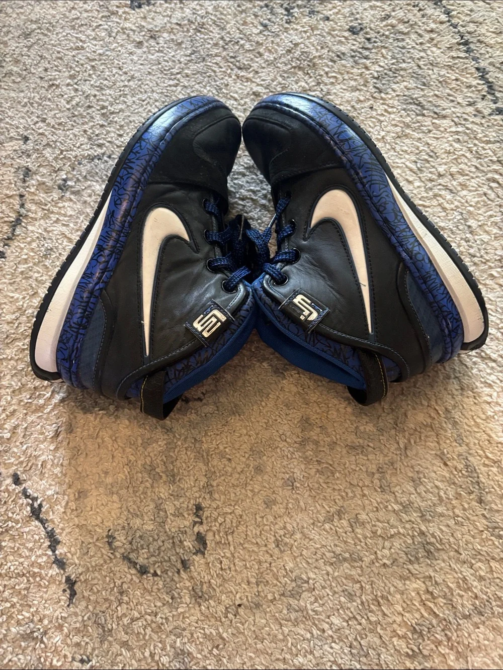 Nike Zoom LeBron 6 VI Graffiti Black Varsity Royal Blue 346526-011 Youth 5.5